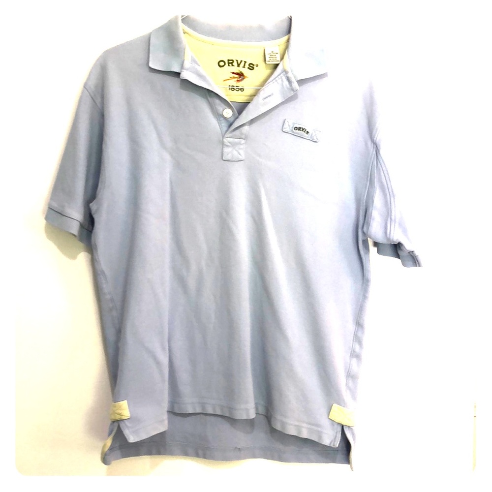 Men’s orvis polo shirt size medium light blue
